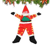 Generico Babbo Natale Arrampicante - Decorazione Arrampicante per Le Feste,Vestiti di Babbo Natale Appendibili A Parete - per Interno Esterno Muro Portico Cortile Tetto Festa Aula Porta Finestra