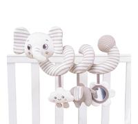 Generico Baby Car Seat Toys, Stroller Hanging Toy, Animal Plush Rattle Crinkle Sounds, Babies Soft Sensory Activity Toy, Interactive Learning Gift for Boys Girls Travel Crib, 36x30cm