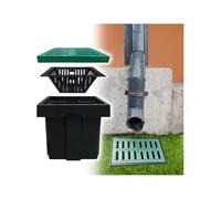 Generico Bacino di Raccolta con griglia for drenaggio, Bacino di Raccolta in plastica PE con cestello filtrante for detriti for Cortile, parcheggio, grondaia, Prato(L40xw60xh60cm)