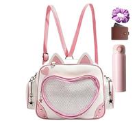 Generico Backpack For Women - PU, Funny Cat Shoulder Bag, Small Travel Backpack | Multi Compartment, Cute Fashion Bookbag, For Office Work, College, Camping, Hiking And Vacation