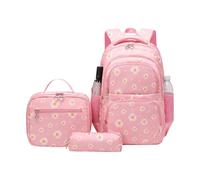 Generico Backpack Primary School - Cute High School Bookbag Set | Flower Print Backpack Set for Students Pupils Boys Girls Youth Travel Vacation Outgoing Daily