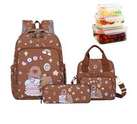 Generico Backpack Set, Capybara Girl Bookbag, 14.96x11.02x5.12 Inches Lightweight Comfortable Travel School, Pencil Case Lunch Bag for Daily Life School Activities, Nylon Polyester