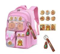 Generico Backpack with 10-Piece Accessories, Cute School Supplies Stationery, Kawaii Backpack Gift for Teens and Students (Pink,Large)