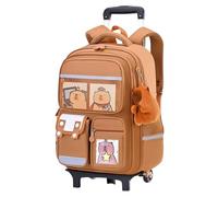 Generico Backpack With Wheels - Nylon 41cm, Capybara Pattern, Height Adjustable | 90cm Handle, Rolling Backpack, Trolley Bag For Kids, Girls, Boys, Travel, School, Business, Airplane, Large Capacity