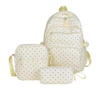 Generico Backpacks for Girls 3 Piece Aesthetic Dot Compartment Bookbag
