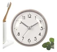 Generico Badezimmer Uhr - Dusch Uhr | Saugnapf Wecker Mit Leicht Ablesbarem Zifferblatt Für Spiegel & Keramik, 7,6 Cm Kleine Badezimmeruhren, Batteriebetrieben, Weiß, 1 Stück, IPX4