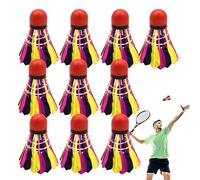 Genérico Badminton Shuttlecocks - 10 confezioni colorate Duck and Rubber Balls | Stable, Windproof Shuttle For Indoor Outdoor Practice | Youth Players Amateur Training Recreational