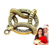 Generico Bag Charm Snake, Gothic Snake Bracelet Charm Ring Design, Brass Keychain Pendant for Women Men, Goth Accessories for Purse Backpack Keys, Handmade Snakes Jewelry Gift Idea, 4.05x3.45cm