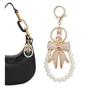 Generico Bag Charms, Elegant Aesthetic Bowknot Pendant Accessory, White Ribbon Keychain Decoration Set, Fashionable Lightweight Bag Ornament, 5.91×5.91×1.18 In, For Decor Fashion Indoor Outdoor
