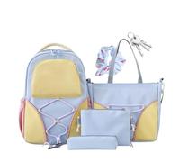 Generico Bag Della Scuola - Zaino Scolastico Per Ragazze | 4 Pezzi Borse Book | Zackpack Di Grande Capacità Con Zaino Da Viaggio In Custodia A Per Viaggi Di Cartoleria Brevi Libri Di In do