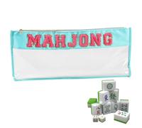 Generico Bag Mahjong - PVC 53x25x2cm Storage trasparente | Sacca di piastrelle Mahjong con cerniera, grande capacità, impermeabile, durevole - mahjonğ piastrelle stoccaggio per viaggi e uso domestico