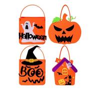 Generico BAGGI di Halloween Tratto | 4 Pezzi Pumpkin Ghost Bat Witch Hat Snack Borsa | Secchio di Feltro Goodie Candy Cioccolato Contenitore Fombardiere per Bambini Snack di Halloween