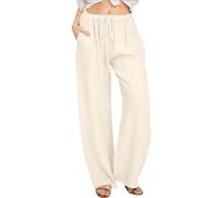 Generico Baggy Donna Pantaloni Sportivi Leggeri Larghi Palazzo Tuta Vita Alta Comodi con Tasche Coulisse Elastico a Gamba Larga da Jogger Sweatpants Streetwear