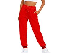 Generico Baggy Donna Pantaloni Sportivi Leggeri Larghi Palazzo Tuta Vita Alta in Elasticizzata Y2K Elegante Traspirante Pantalone Primavera e Autunno