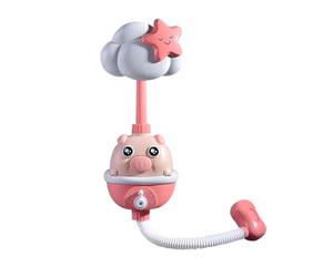 Generico Bagnetto elettrico per bagnetto elettrico con maiale in ABS a 360° | Giocattolo da bagno con spruzzatore d'acqua a | Doccia sprinkler vasca da bagno per bambini d'acqua interattivo pisci
