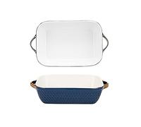 Generico Baking Dish 2-Piece Bakeware, Ceramics Baking Dish Set, Rectangular Casserole Dish Set, Baking Pans, Lasagna-Pans Deep for Cooking Cake Dinner, Kitchen Bakeware (Color : Blue) (Blue)