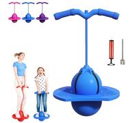 Generico Balance Jumping Ball, Pogo Jumper with Handle And Pump for Beginners & Adults, Fun Challenge Indoor Outdoor Bounce Toys, Balance, Coordination And Fitness (Blue)