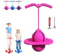Generico Balance Jumping Ball, Pogo Jumper with Handle And Pump for Beginners & Adults, Fun Challenge Indoor Outdoor Bounce Toys, Balance, Coordination And Fitness (Pink)