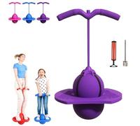 Generico Balance Jumping Ball, Pogo Jumper with Handle And Pump for Beginners & Adults, Fun Challenge Indoor Outdoor Bounce Toys, Balance, Coordination And Fitness (Purple)