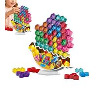 Generico Balance Tower Game - Wooden Desktop Educational Stacking Blocks Interactive Balancing Table Game For Kids Boys Girls Focus Development Fine Motor Skills Training