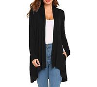 Generico Balck+ Mio Ordine Abito Donna Elegante 2023 Cardigan Tascabile a Maniche Lunghe in Maglia Tinta Unita da Donna Maglia Tecnica Le