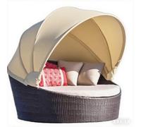 Generico Baldacchino di ricambio 214 cm per divano letto rotondo da esterno, copertura superiore in poliestere resistente, telo parasole impermeabile compatibile con mobili da giardino e patio-Beige
