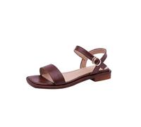 Generico Ballerine Estive da Donna Aperte in Punta con Cinturino sul Retro | Sandali Estivi In Pelle Pu A Fascia Singola Con Fibbia Alla Caviglia, Sandali Casual Per Camminare O Per Appuntamenti