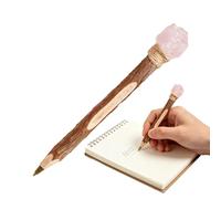 Generico Ballpoint Pens, Natural Crystal Wooden Gel Ink Writing Pens, Smooth Crystal Ballpoint Pen Set, Elegant Writing Instrument Pen for Collectors Artists Students Journaling Planning, 5.9 Inches