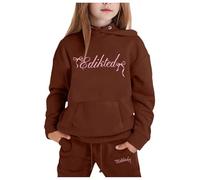 Generico Bambina Ragazzo Tuta Sportiva Bambini E Ragazze con Cappuccio Felpa A Maniche Lunghe Abito da Chic Ed Elegante Bambina/Baby Body Set Casual Pullover Autunno Inverno per Regalo
