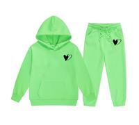 Generico Bambina Ragazzo Tuta Sportiva Bambini E Ragazze Con Cappuccio Maniche Lunghe Girocollo Giacche Pantaloni Tasca Bambina/Baby Body Set Inverno Autunno Per Regalo
