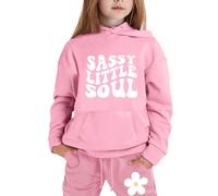 Generico Bambina Ragazzo Tuta Sportiva Ragazze Felpa Con Cappuccio Set A Maniche Lunghe Zip/Pullover Natale Bimba Winter Snowsuit Ragazzi Abbigliamento Primavera Completo