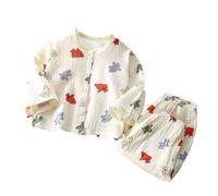 Generico Bambine Pigiama Due Pezzi Ragazze,Abbigliamento da Casa Set Abbottonato Camicetta a Maniche Lunghe Rimani al Caldo in Autunno e Inverno Facile Accesso Adatto per Il Gioco nel Tempo Libero