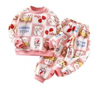 Generico Bambine Pigiama Due Pezzi Ragazze Comodo Stampa di Cartoni Animati Biancheria da Notte Kawaii Rimani al Caldo in Autunno e Inverno Idea Regalo Adatto per Il Gioco nel Tempo Libero