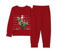 Generico Bambini 2 Pezzi Pigiama Natalizio Pigiama Natalizio per Bambini Pigiama Bambino Bimbo Natale Inverno Abbigliamento Set Maglione Natalizio per Feste Costume di Natale Rosso Natalizia