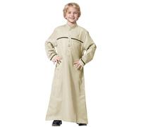 Generico Bambini Abaya Caftano, Costume da Ragazzo Musulmano Arabo Tinta Unita Thobe Manica Lunga Vestiti di Preghiera Musulmani per i Ragazzi Arabo Thobe Kurta Dishdasha Eid Vestiti per Ragazzi