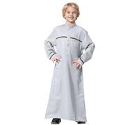 Generico Bambini Abaya Caftano, Costume da Ragazzo Musulmano Arabo Tinta Unita Thobe Manica Lunga Vestiti di Preghiera Musulmani per i Ragazzi Arabo Thobe Kurta Dishdasha Eid Vestiti per Ragazzi