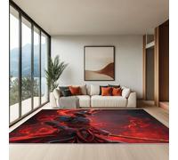 Generico Bambini Adulti Tappeto Moderno A Pelo Corto, Per Soggiorno E Camera Da Letto - Anime Fantasy Samurai 80 X 150 Cm Coperta Da Picnic Per Esterni Per Giardino, Terrazza Rosso