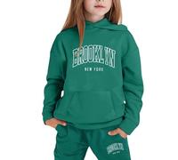 Generico Bambini Autunno Felpa Set 2 Pezzi Abbigliamento da casa Felpata Jogging Ginnastica e Pantaloni a Gamba Larga con Zip/Pullover Inverno Outfit Tute Sportive Bambina 3-15 Anni