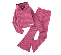 Generico Bambini Autunno Felpa Set,Bambine Pullover Set Cordinata Full Print E Pantalone Abito da Bambina Chic Ed Elegante con Pantaloni Svasati Inverno Primavera Sportiva Completo