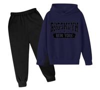 Generico Bambini Autunno Felpa Set,Completo T Shirt Pantalone Set di Felpe per Ragazzo E Bambine Giacche Pantaloni con Tasca Primavera Sportiva Completo Taglie Forti 3-15 Anni