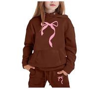 Generico Bambini Autunno Felpa Set Top E Pantaloni Kids Maniche Lunghe Girocollo con Cappuccio Zip/Pullover Ragazzi Ragazze Abbigliamento Inverno Outfit Tute Sportive Bambina 3-15 Anni