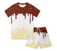 Generico Bambini, Estivo Da Bambino Composto Da Maglietta A Maniche Corte E Pantaloncini, Due Pezzi Casual Per Il Gioco, Per Piccoli E Più Grandi., Tessuto Elastico Morbido