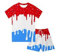 Generico Bambini, Estivo Da Bambino Composto Da Maglietta A Maniche Corte E Pantaloncini, Due Pezzi Casual Per Il Gioco, Per Piccoli E Più Grandi., Ideale Per Gli Eventi