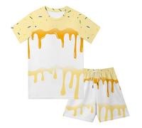 Generico Bambini, Estivo Da Bambino Composto Da Maglietta A Maniche Corte E Pantaloncini, Due Pezzi Casual Per Il Gioco, Per Piccoli E Più Grandi., Tessuto Elastico Morbido