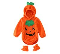 Generico Bambini Halloween Costume Cosplay Tutina Bambina con Cappello da Zucca per Il Mio Primo Spaventoso Ragazza in 1-8 Anno