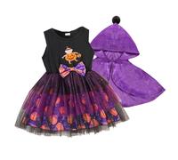 Generico Bambini Halloween Costume Cosplay Tutina Bambina Pipistrello/Zucca/Strega Maniche E Tute per Neonati Carnevale Feste Spaventoso Ragazza in 1-8 Anno