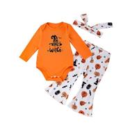 Generico Bambini in Costume di Halloween Stampa Zucca Bimbo con da per Vestito Strega Cosplay Mantello Pipistrello Adatto Altezza 90-150 Cm