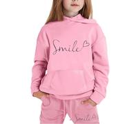 Generico Bambini Inverno Felpa Set Bambine Pullover Completo Da 2 Pezzi Costume Con Cappuccio Zip/Pullover Maniche Lunghe Sportivo Casual Tuta Unisex Modelli Bambina