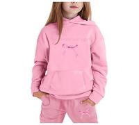 Generico Bambini Inverno Felpa Set Ragazze Con Cappuccio Cordinata Full Print E Pantalone Sportswear Christmas Bambina Bambina/Baby Body Jogger Tuta Da Bambino 2-14 Anni Completo