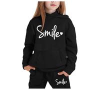 Generico Bambini Inverno Felpa Set Ragazze Con Cappuccio Cordinata Full Print E Pantalone Top+Pantalone Per Bambina/Baby Body Jogger Tuta Da Bambino Tute Sportive Bambina 3-15 Anni